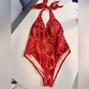 Cupshe Floral backless halter One Piece Swimsuit